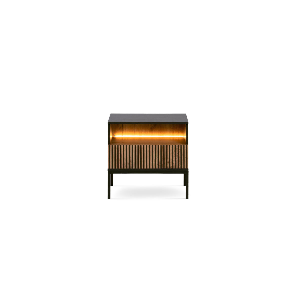 Lampy-natbord med lamelfront 54x56 cm – set forfra