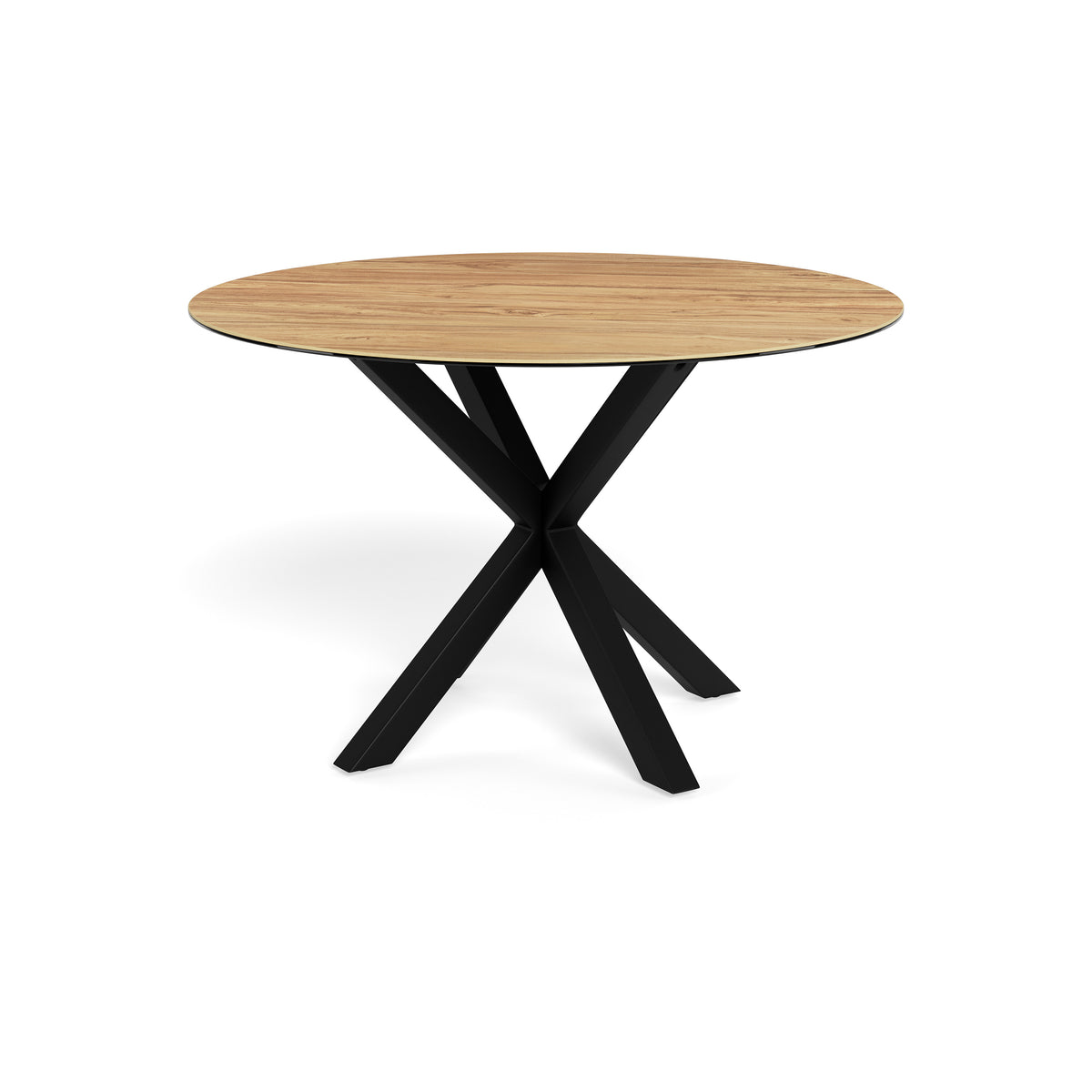 Rund spisebord 119x76 i moderne stil | Stela, naturlig eg (sorte ben)