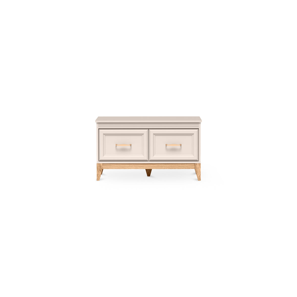 Serena-skoskab 92x52 med hylder i klassisk stil – set forfra