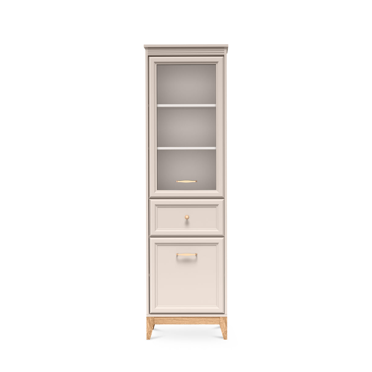 Serena 55x193 vitrineskab med glaslåger i modern classic-stil – set forfra