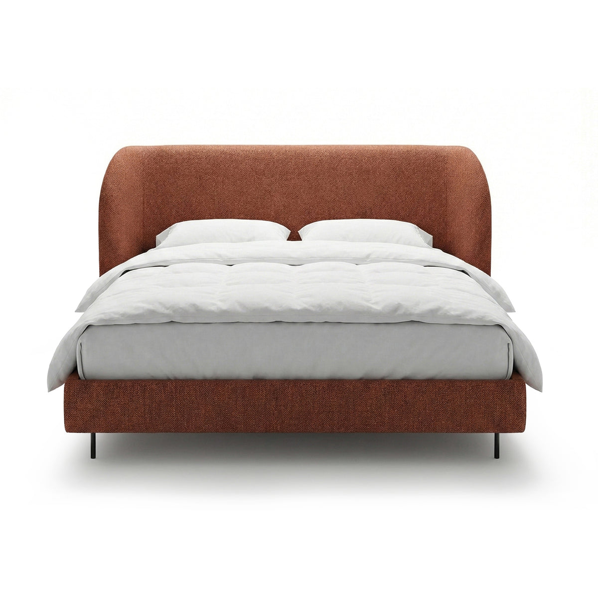 Dorida-polstret seng i størrelserne 140x200, 160x200 og 180x200 med glat hovedgærde i minimalistisk stil – hovedbillede