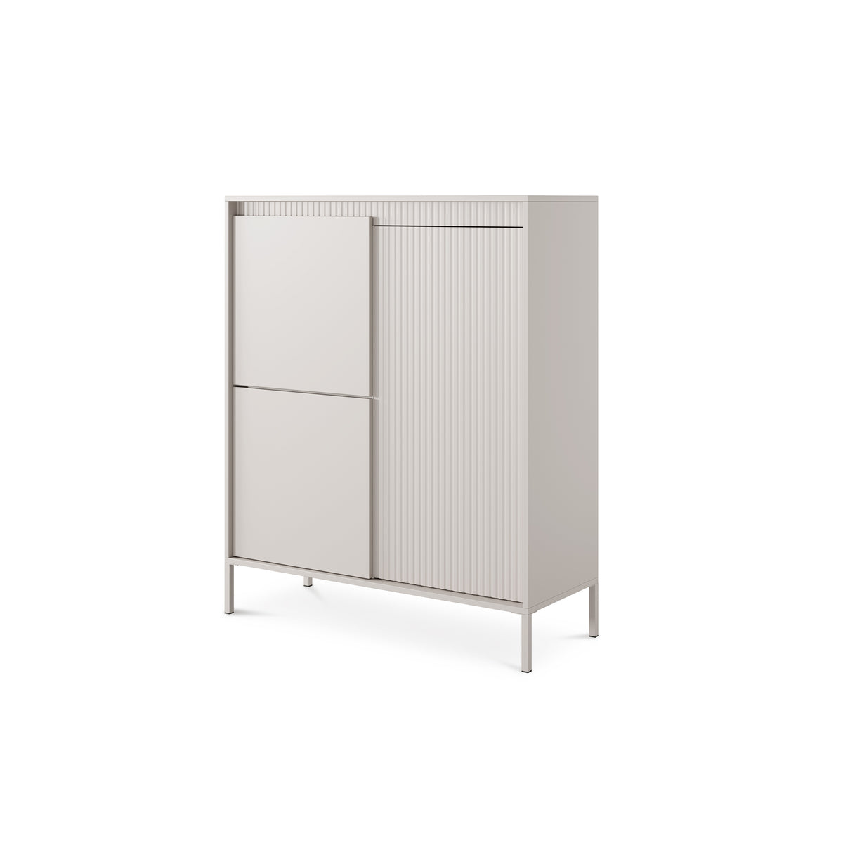 Senra kommode med 3 låger, 104x123, i japandi-stil – set fra siden | Pillovely