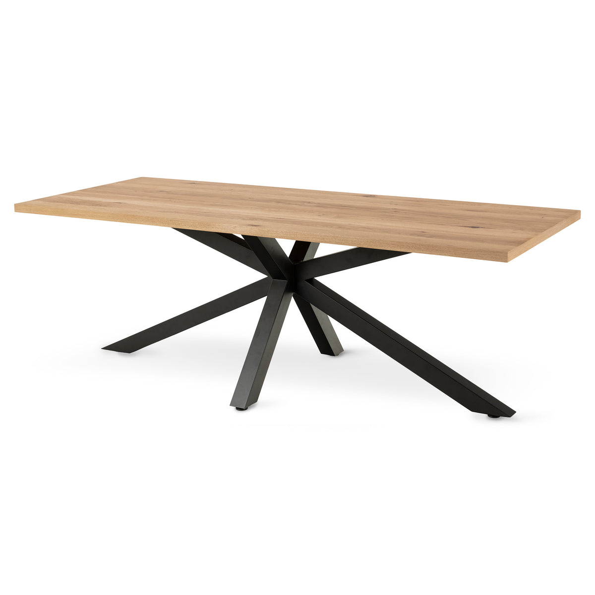 Oryss Oak spisebord 220x76 i industriel stil – set fra siden | Pillovely