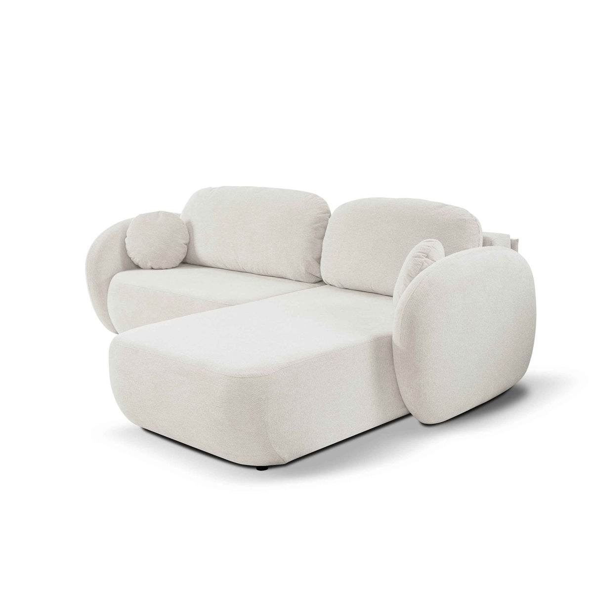 Olemo DL-hjørnesofa med sovefunktion, 248 cm, i moderne stil, Aragon-stof – set fra en vinkel | Pillovely