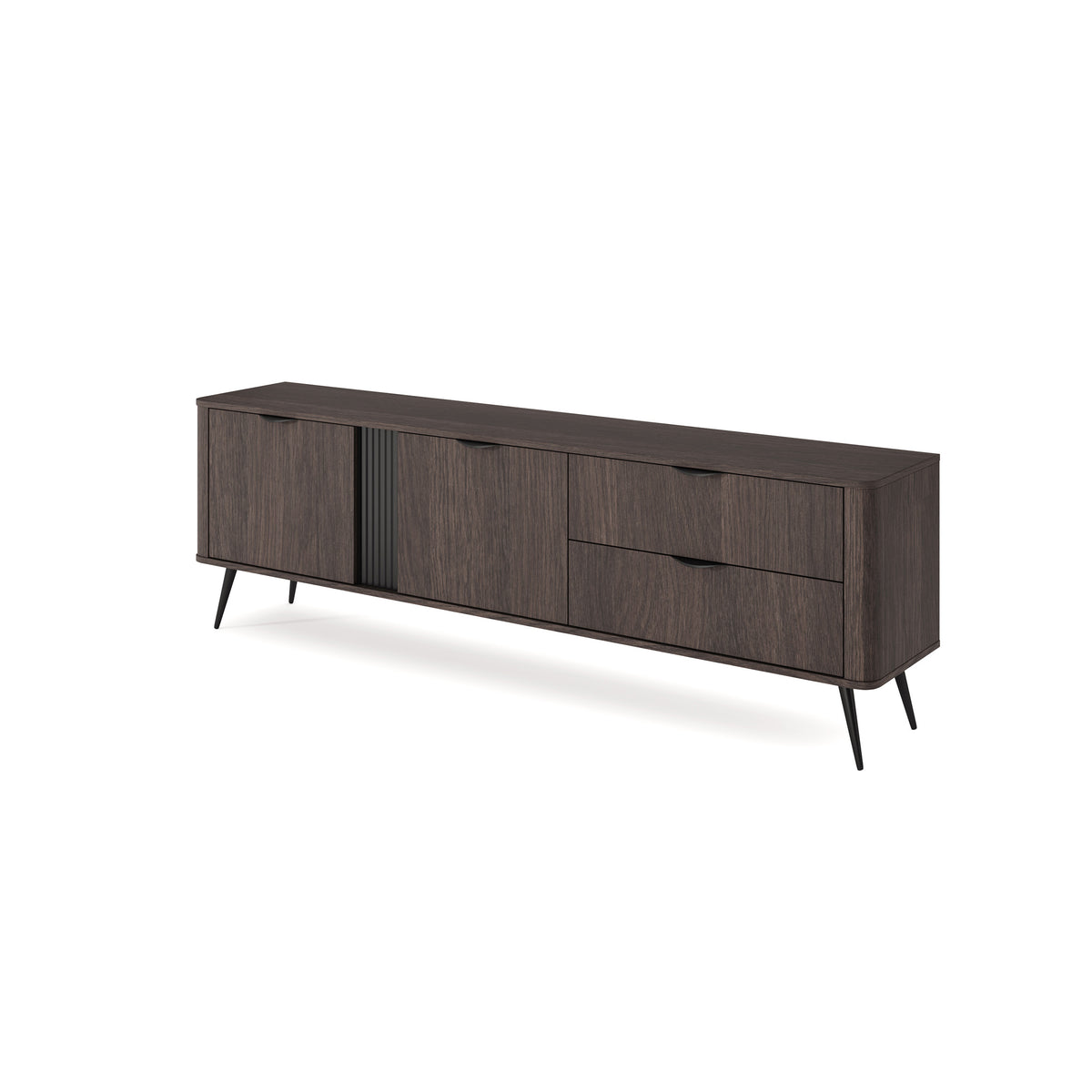 Velia TV-bord til fjernsyn, 195x61, i japandi-stil – set fra siden | Pillovely