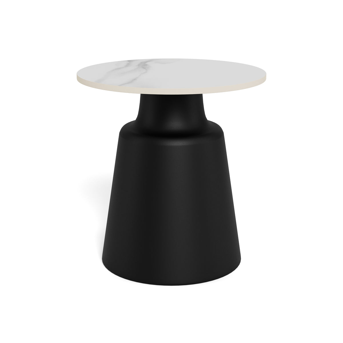 Rundt sofabord med en diameter på 45 cm i moderne stil | Fumor, sort mat