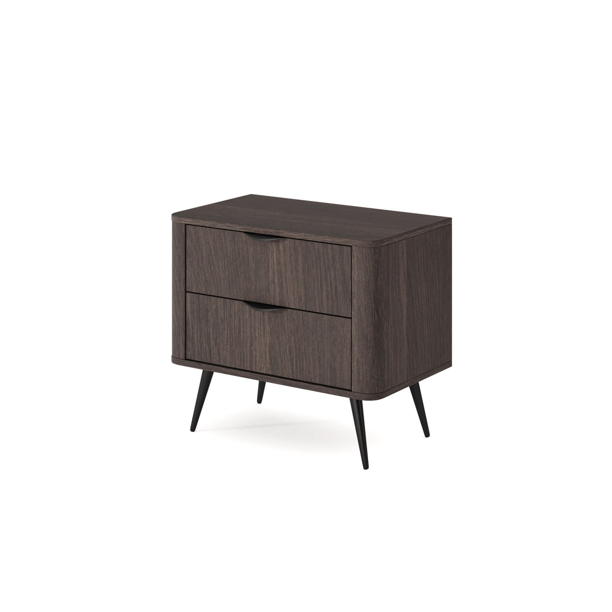 Velia-natbord med 2 skuffer, 63 x 55 cm, i soft loft-stil – set fra siden | Pillovely