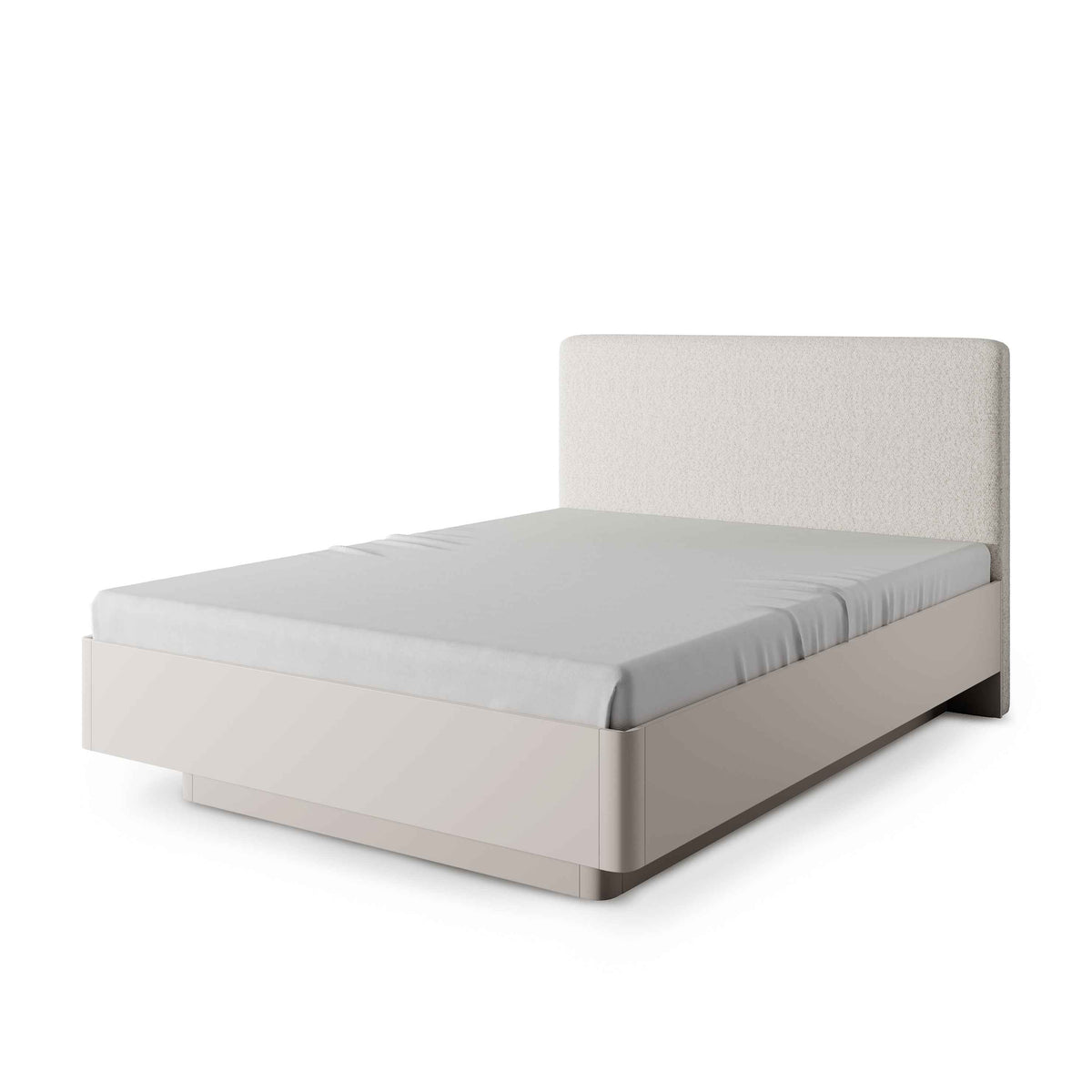 Polstret seng med opbevaringsrum, 160x200, i moderne stil | Laanti 160 200, beige