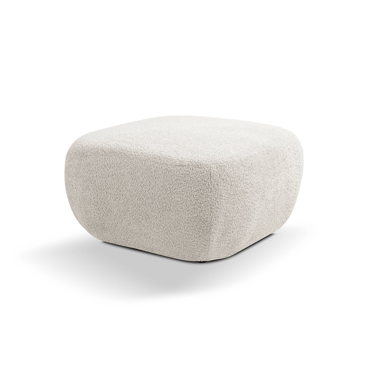 Olemo-puf i organisk moderne stil, 75×39 cm, Abriamo-stof – set fra en vinkel | Pillovely