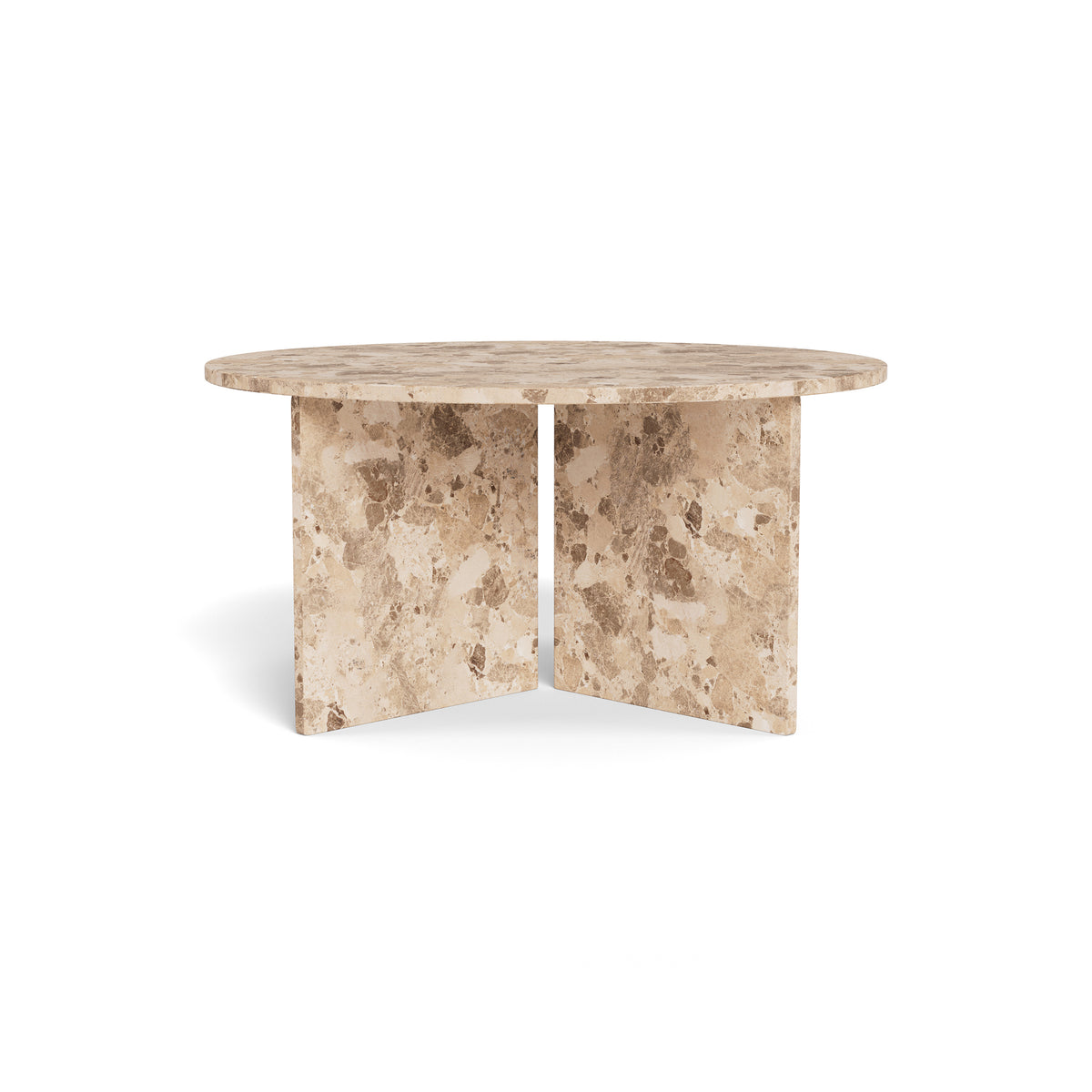 Det runde Plaris-sofabord med en diameter på 90 cm i elegant stil – set forfra