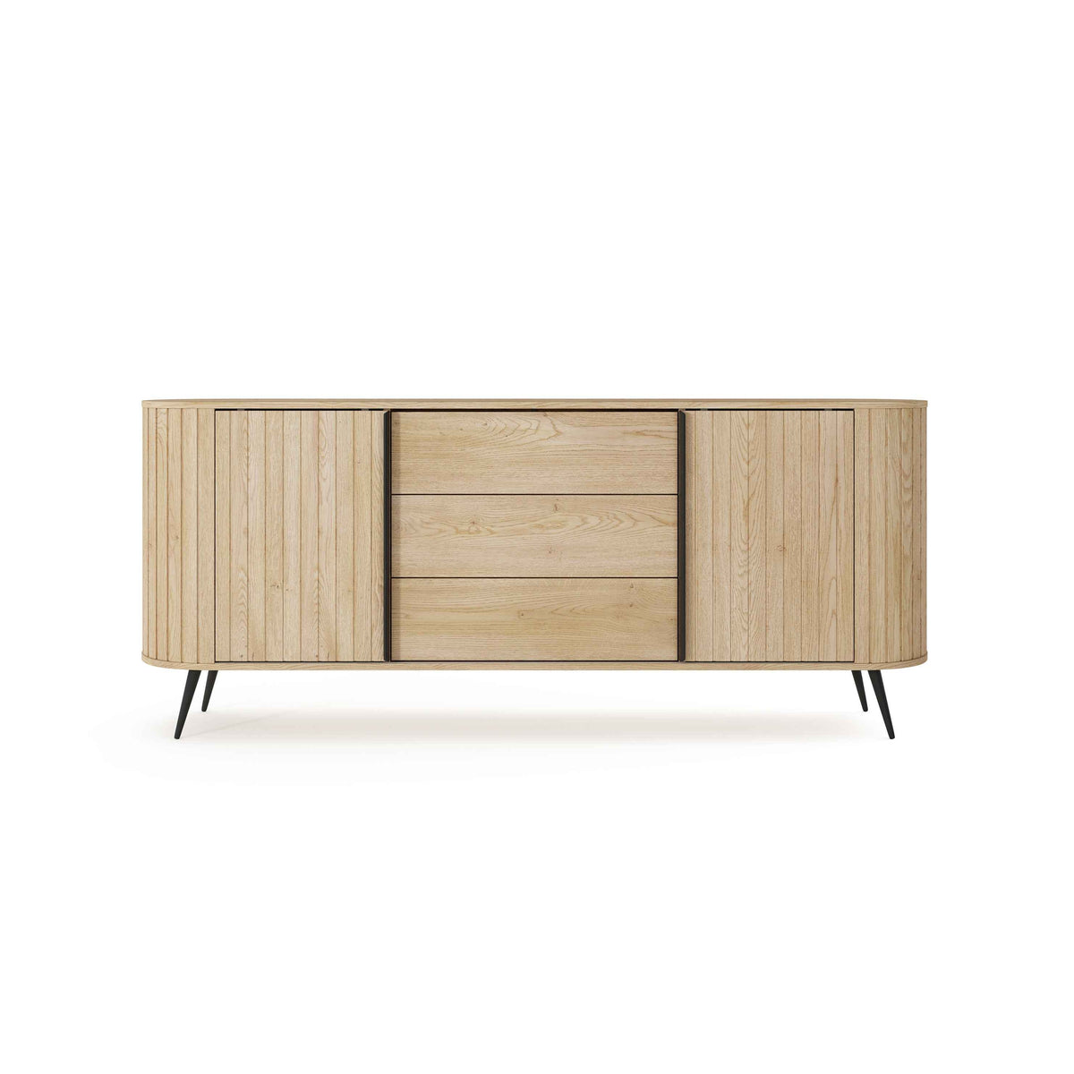 Kommode med skydedøre og skuffer, 196 x 82, i moderne stil | Llovia