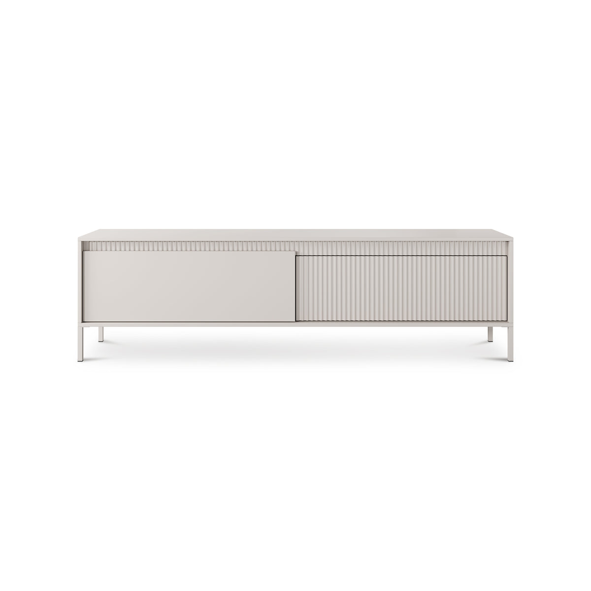 Senra TV-bord med 2 døre, 187 x 53, i japandi-stil – set forfra