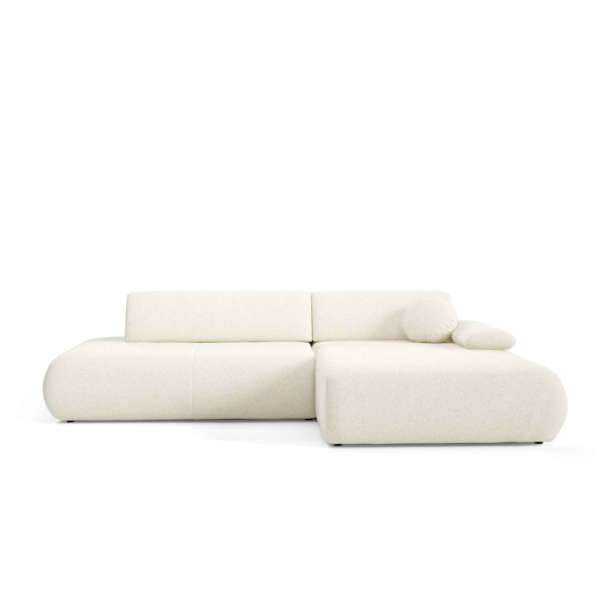 Puentro 4-personers hjørnesofa med sovefunktion i minimalistisk stil – set forfra