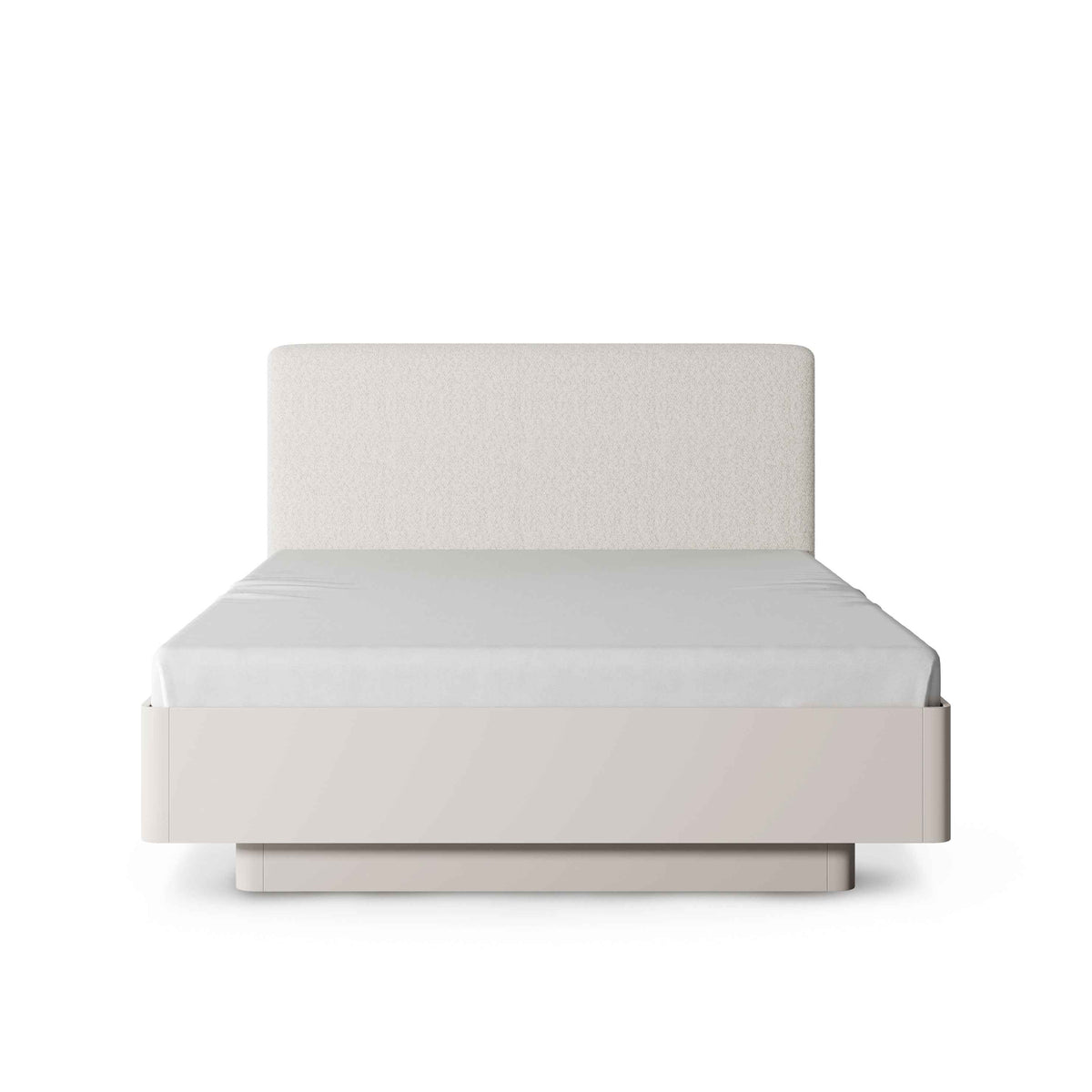 Laanti-polstret seng med opbevaringsrum, 160x200, i moderne stil – set forfra