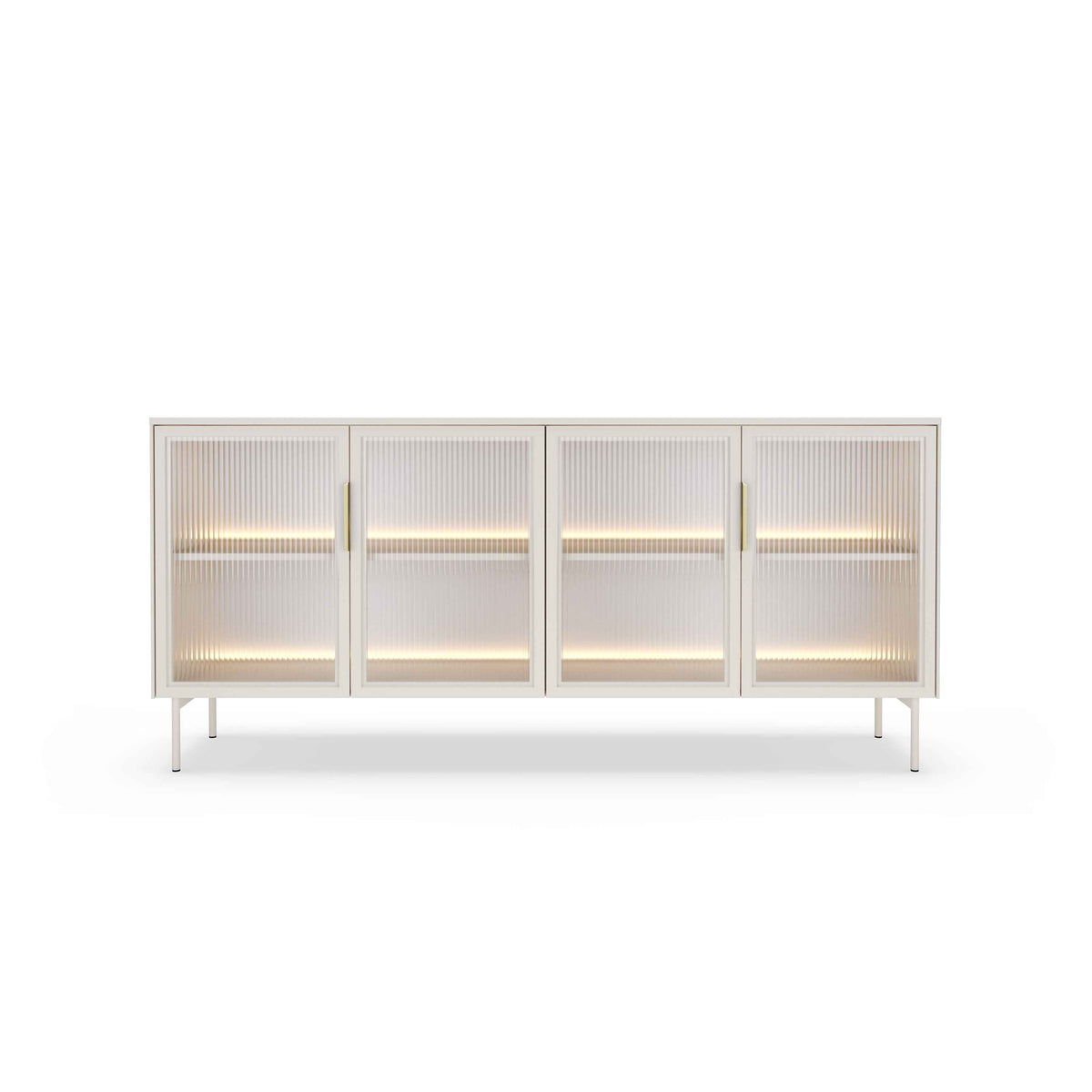 Lummer-kommode 181x83 med døre i elegant stil – set forfra