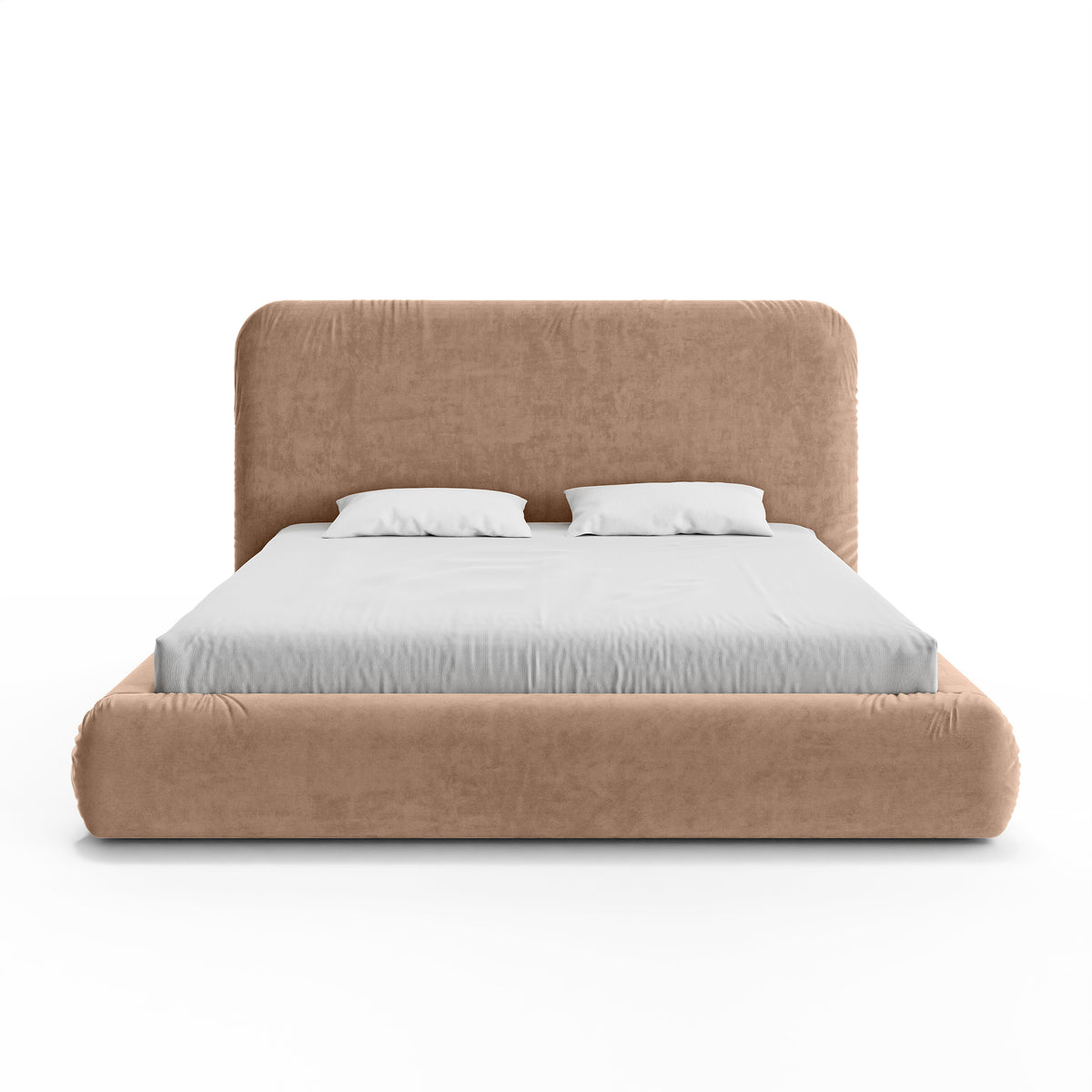 Paries-polsterseng med opbevaringsrum i modern organic-stil – set forfra