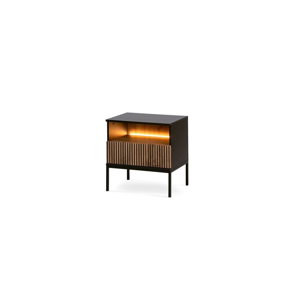 Natbord med lamelfront 54x56 cm | Lampy Sort