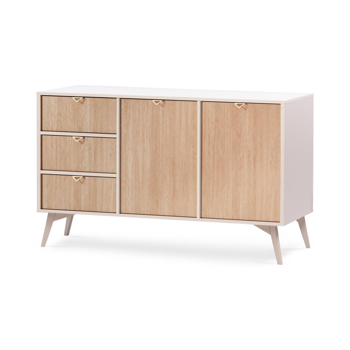 Kommode 158x80 med skuffer og skabe i japandi-stil | Mandala Sandbeige