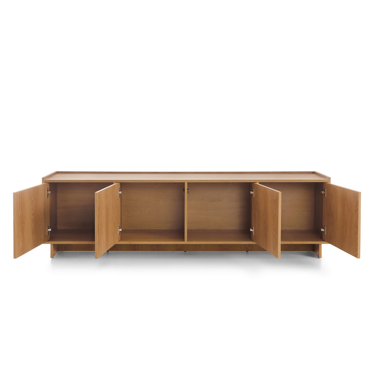 Kiyro TV-bord 195x55 med aflåselige rum i minimalistisk stil – set forfra