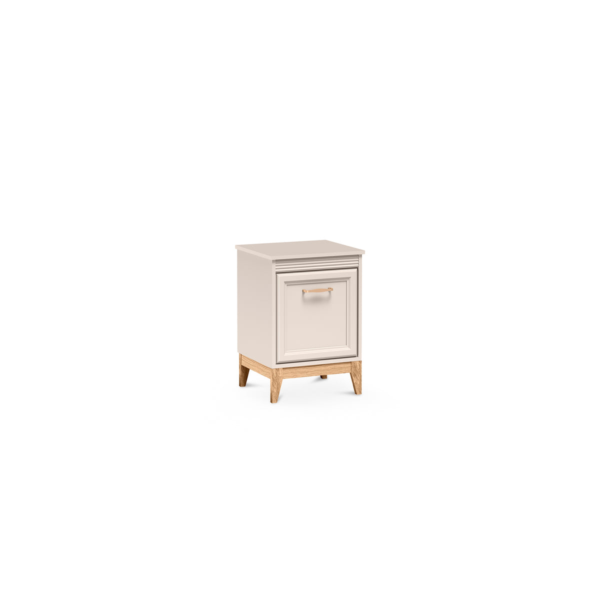 Serena-natbord 45x62 med ben i egetræ i modern classic-stil – set fra siden | Pillovely