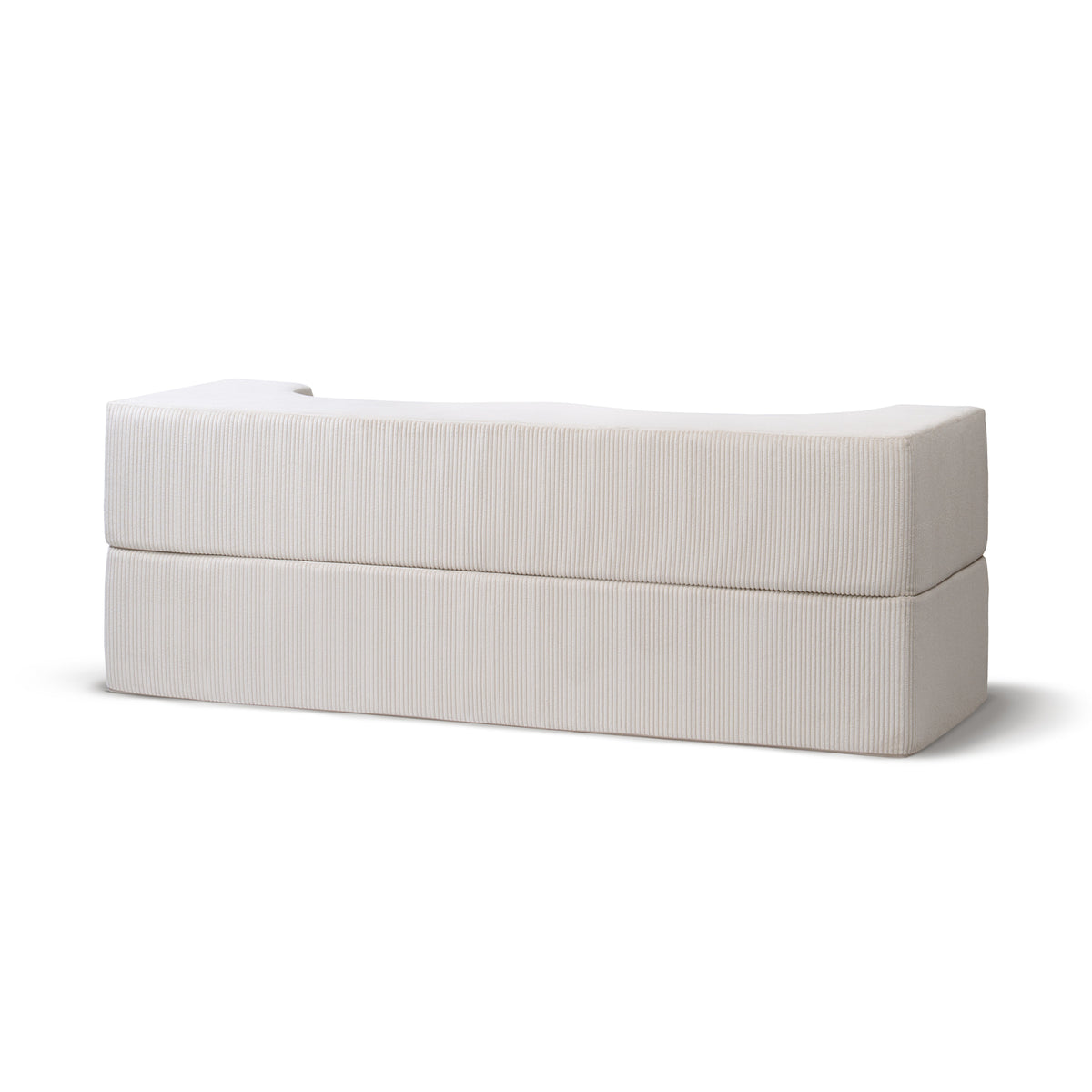 Kamelia-sofa i skum, fritstående, 200 cm, med sovemulighed i japandi-stil – set bagfra