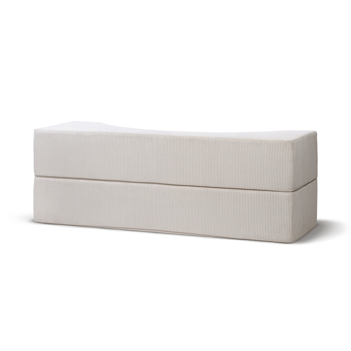 Lunaria-sofa, modulær skumsofa på 200 cm med sovefunktion i japandi-stil – set bagfra