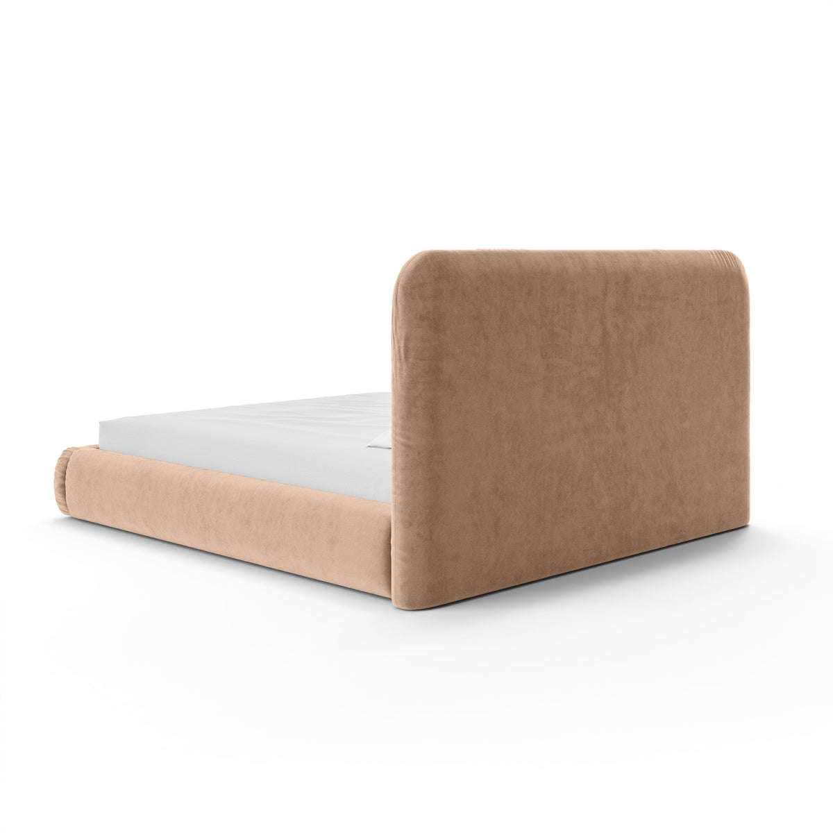 Paries-polsterseng med opbevaringsrum i modern organic-stil – set bagfra