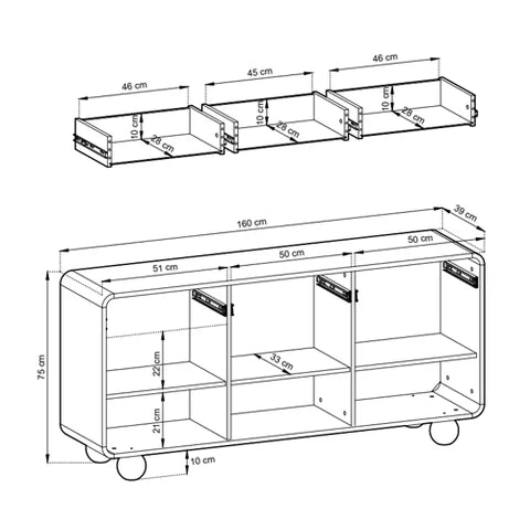 Komoda Ballo 160x75 w stylu japandi – zdjęcie 5