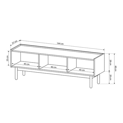 TV-bord 144x48 i boho-stil | Anawa