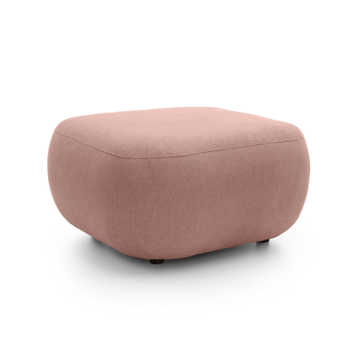 Puf 75 x 39 cm i PUR-skum i japandi-stil, Aragon-stof | OLEMO Rosabeige (ARAGON 62)