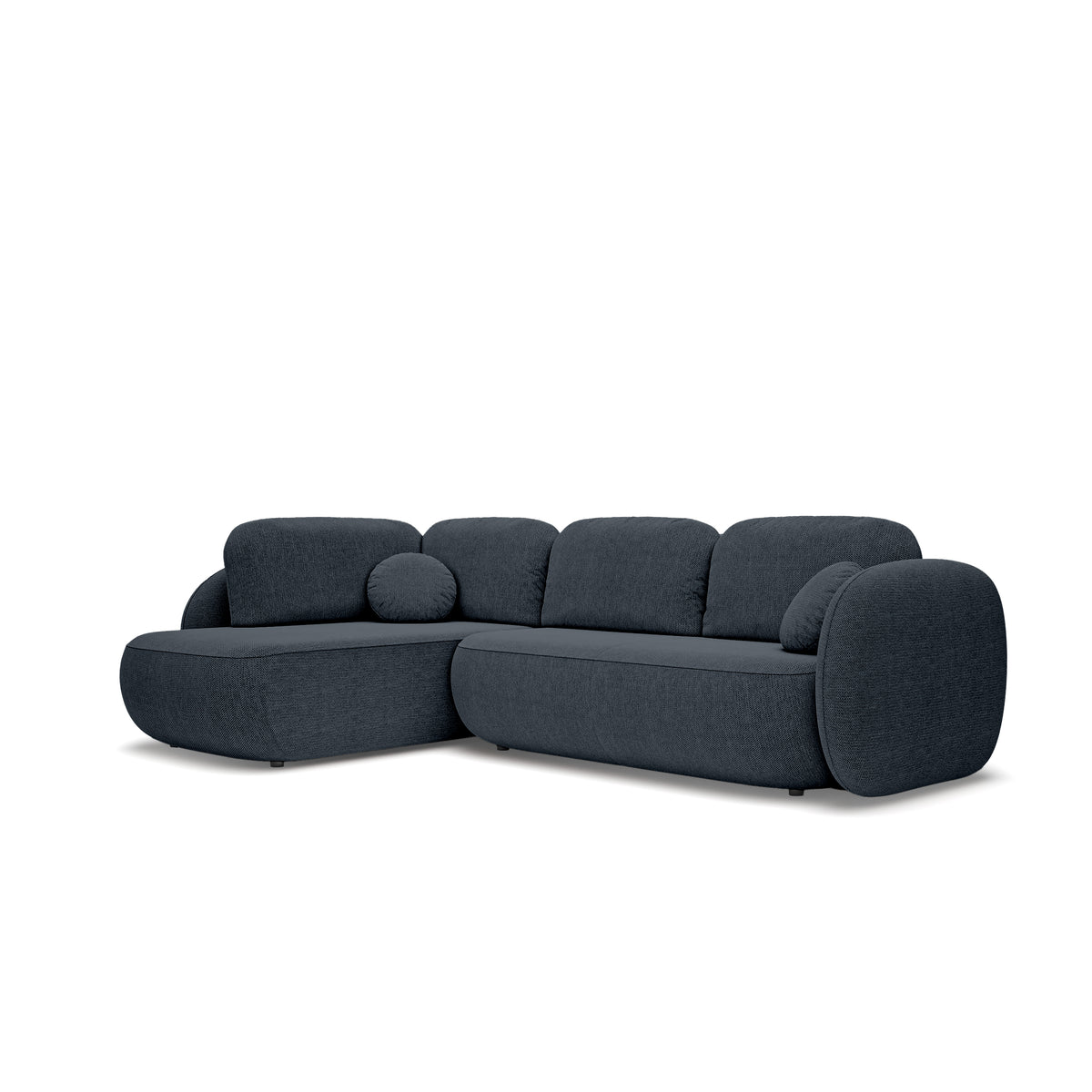 Hjørnesofa med sovefunktion, 123 x 250, i stilretningen »organic modern« | OLEMO Venstrevendt Natteazur (ARAGON 79)