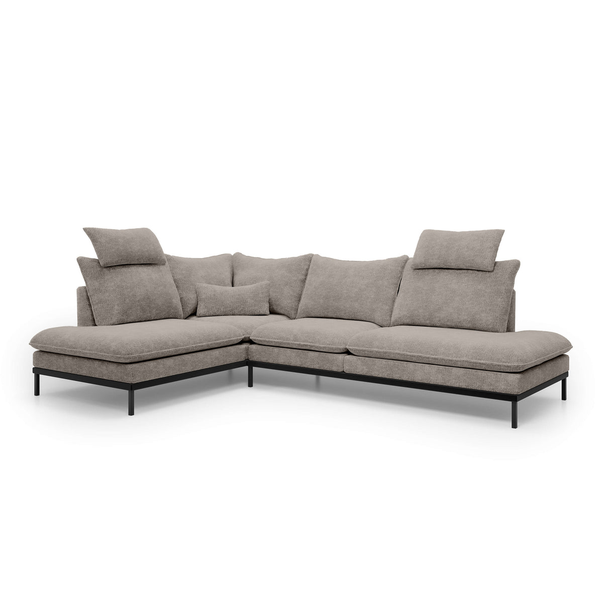 Premium hjørnesofa til 4 personer 293×198 cm i elegant stil | Leafy, venstrevendt, dæmpet sepia (CREMONA 24)