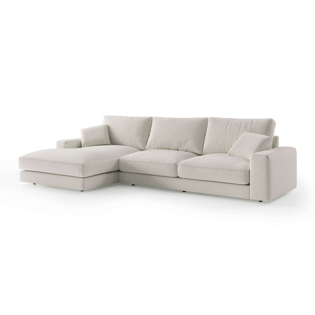 Premium-hjørnesofa til 4–5 personer i minimalistisk stil | Harvesty, venstrevendt, cremefarvet taupe (ARAGON 03)