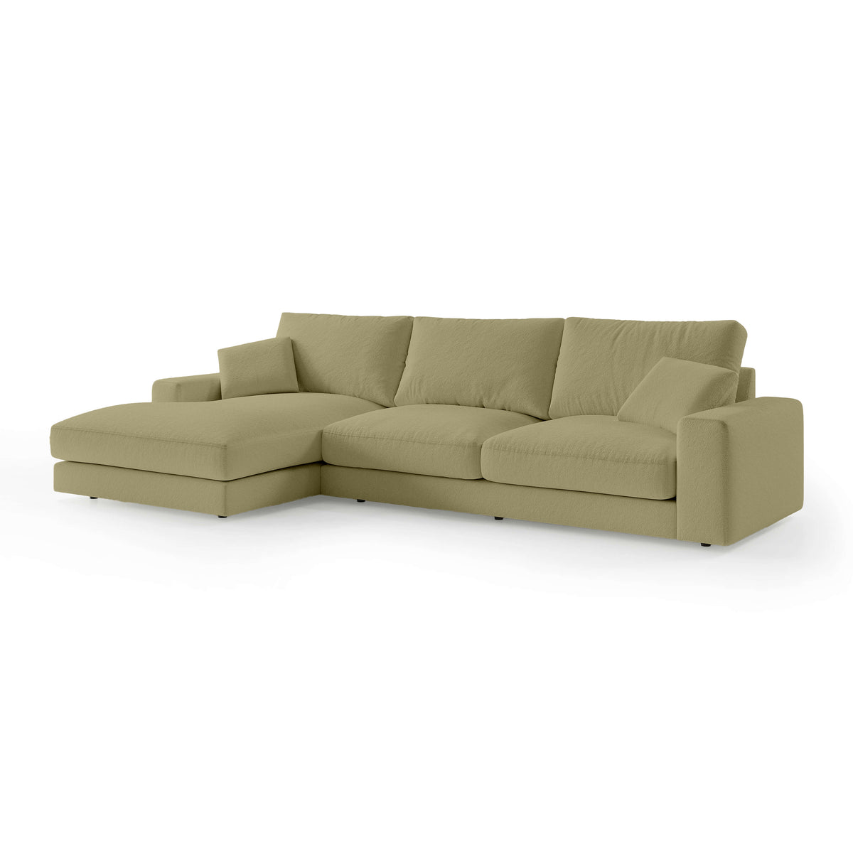 Premium-hjørnesofa til 4–5 personer i minimalistisk stil | Harvesty, venstrevendt, gyldent hør (ARAGON 35)