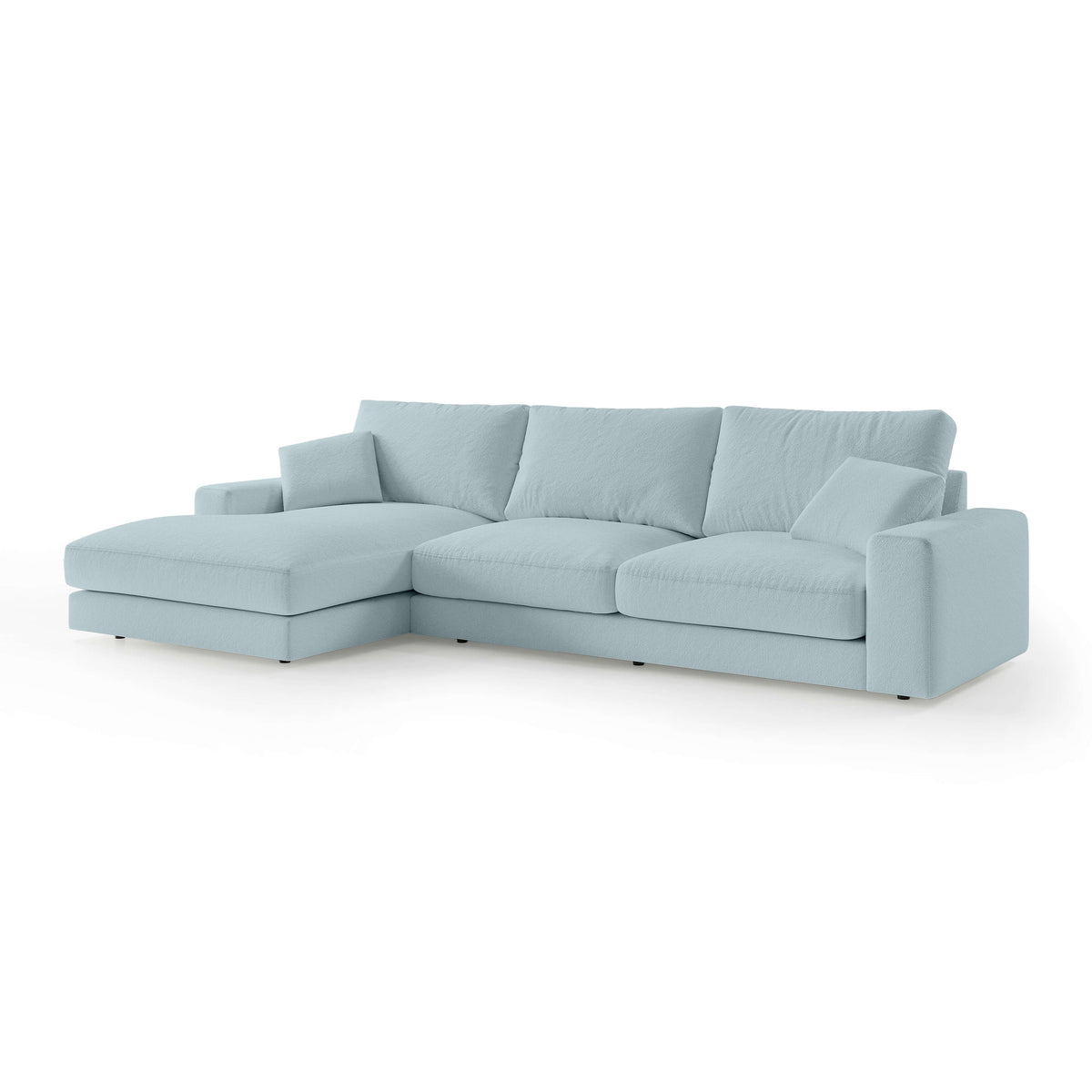 Premium-hjørnesofa til 4–5 personer i minimalistisk stil | Harvesty, venstrevendt, isblå (ARAGON 70)