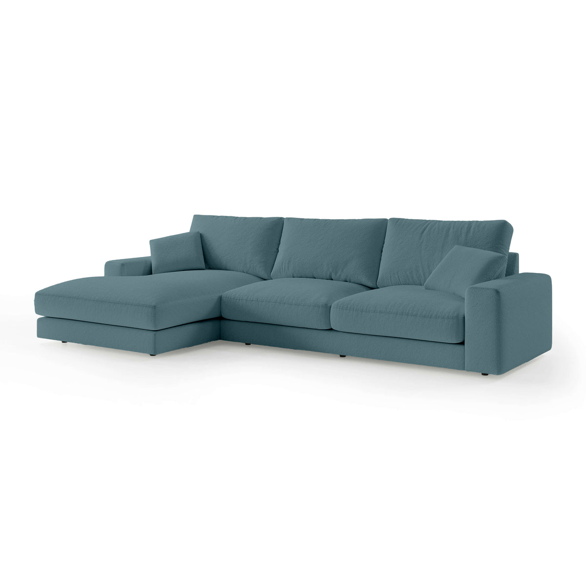 Narożnik 4–5 osobowy Premium w stylu minimalistycznym | Harvesty Lewostronna Oceaniczna Stal (ARAGON 75)