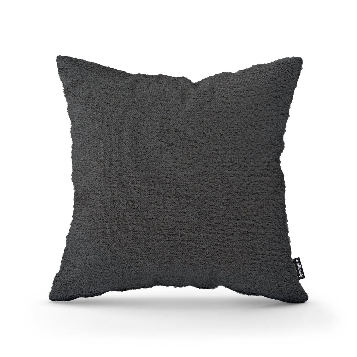Poduszka dekoracyjna 45×45 cm w stylu scandi i japandi, tkanina Coral | Baranek Grafitowy Cień (CORAL 80)