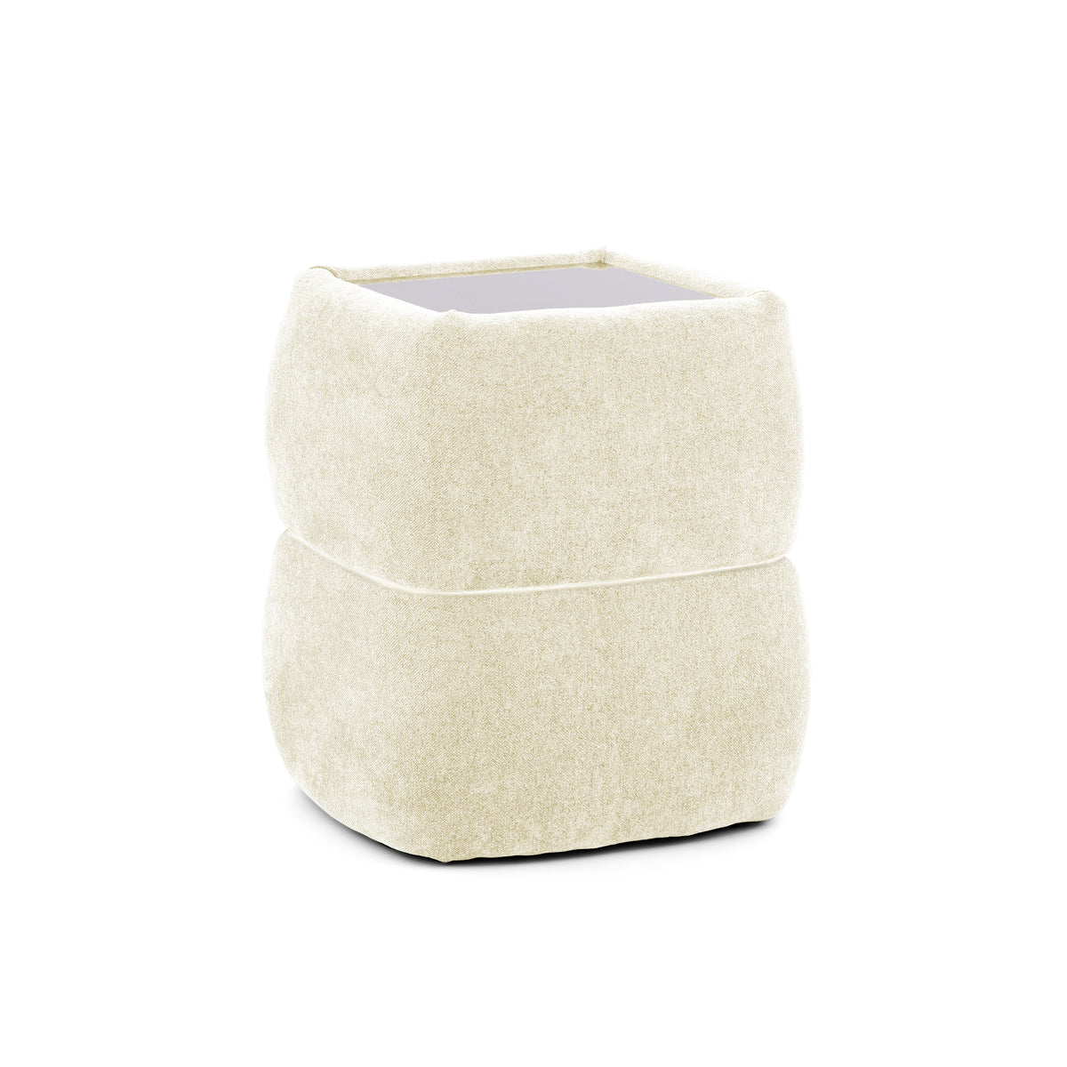 Natbord 47x53 uden skuffer i minimalistisk stil | PUFFRA Med LED Sandfarvet creme (DOHA 02)