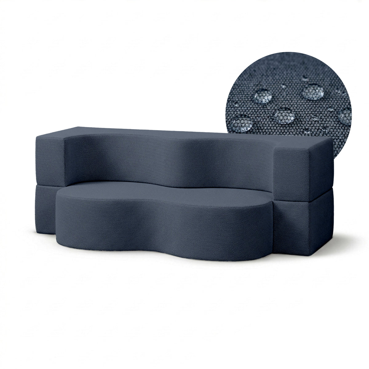 Kamelia-havesofa i skum, sovesofa i moderne stil, Harris-stof – hovedbillede | Pillovely