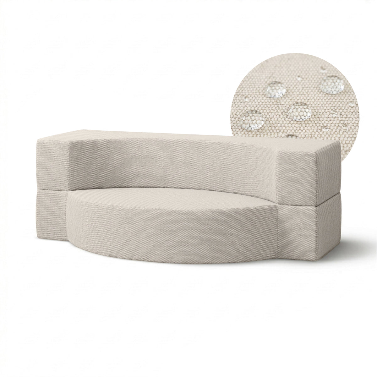 Lunaria havemøbelsofa i skum, 200x100x70 cm, i japandi-stil, Harris-udendørsstof – hovedbillede | Pillovely