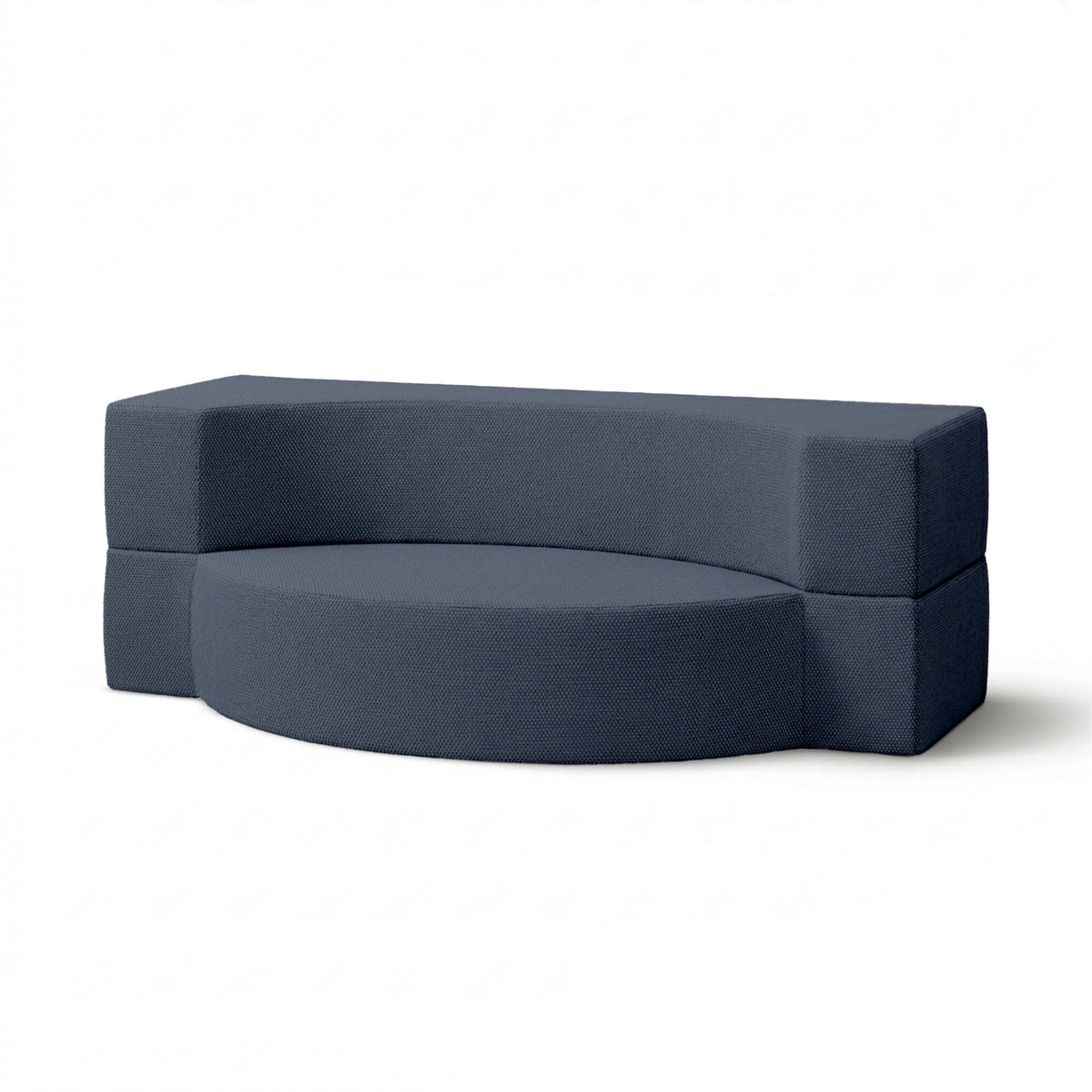 Havesofa i skum, 200x100x70 cm, i japandi-stil, med Harris-udendørsstof | Lunaria Nattedenim (HARRIS 7526)