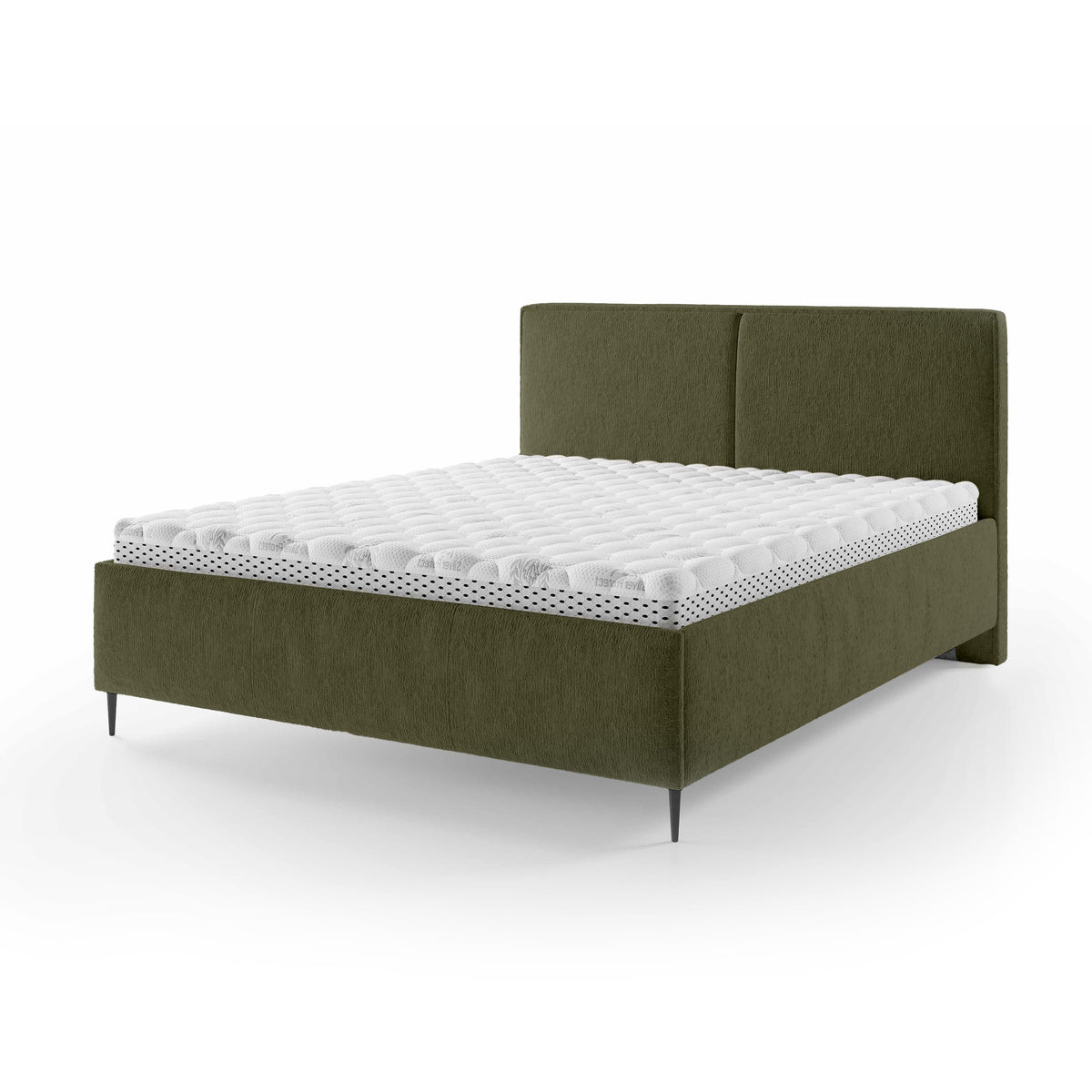 Łóżko tapicerowane z pojemnikiem w stylu minimalistycznym | Hatti 160 200 Złoty Mech (PERFECT HARMONY 39)