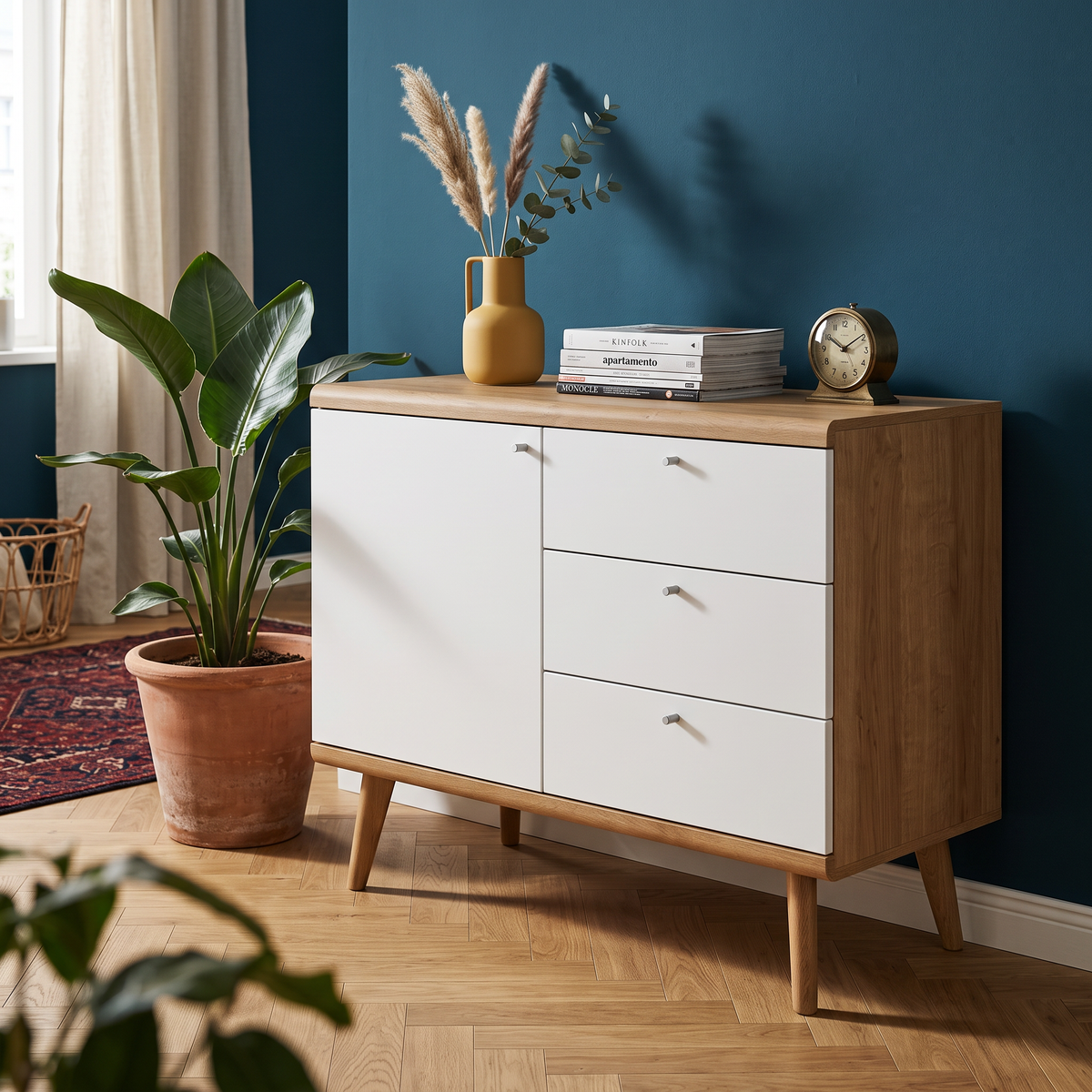 Lato-kommode 107x83 i skandinavisk stil – i indretningen