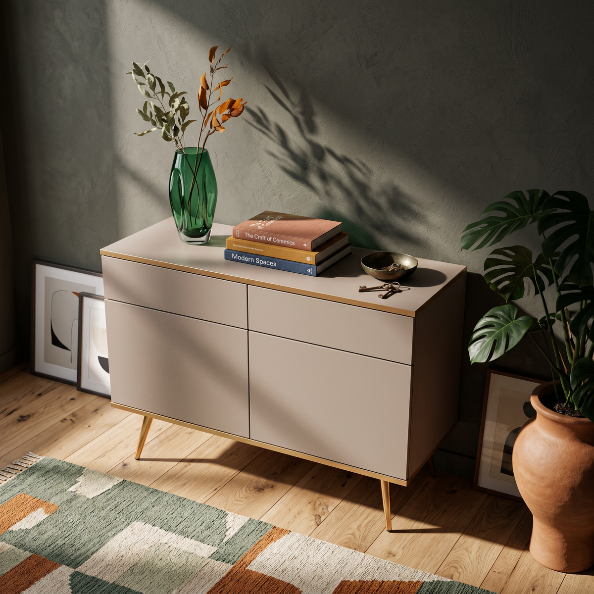 Meva-kommode 107x85 i glamour-stil – i indretning