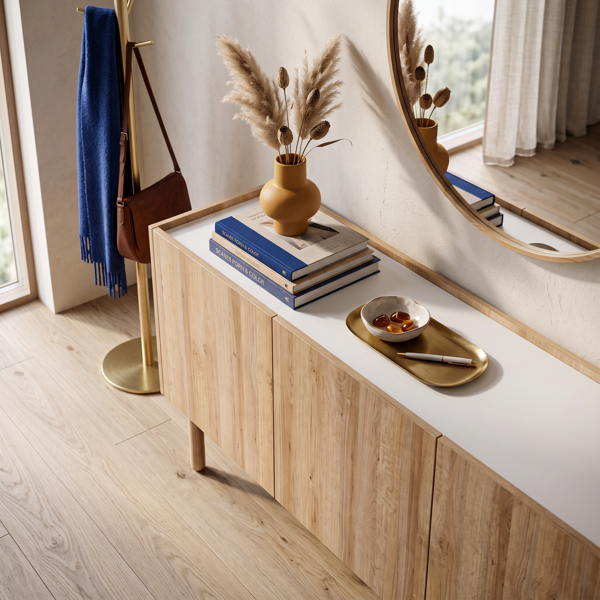 Anawa-kommode 144x68 i boho-stil – i indretningen