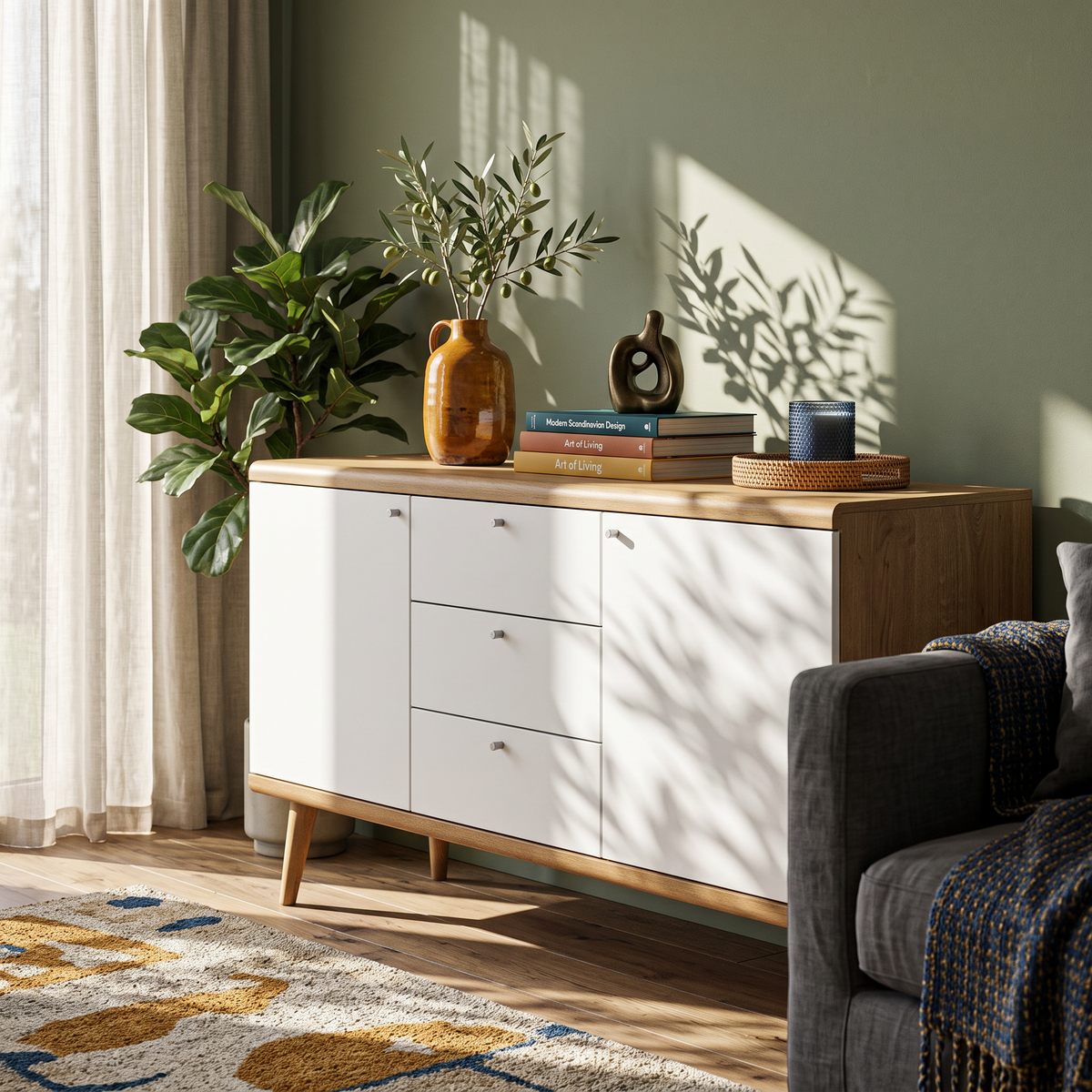Lato-kommode 160x83 i skandinavisk stil – i indretningen