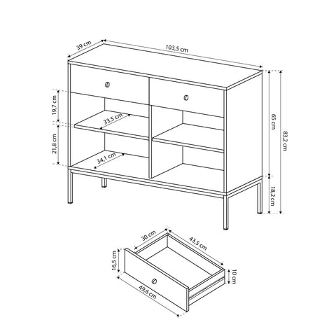 Kviat-kommode 104x84 i vintage-stil – billede 15