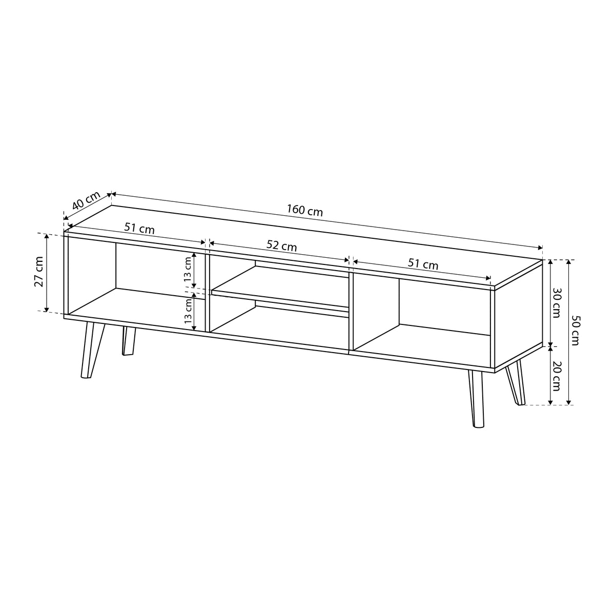 TV-bord Lato 160x50 i skandinavisk stil – billede 4