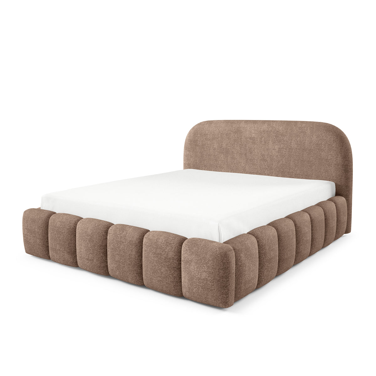 Tegell-polstret seng med opbevaringsrum i modern soft-stil, Monte-stof – billede 7