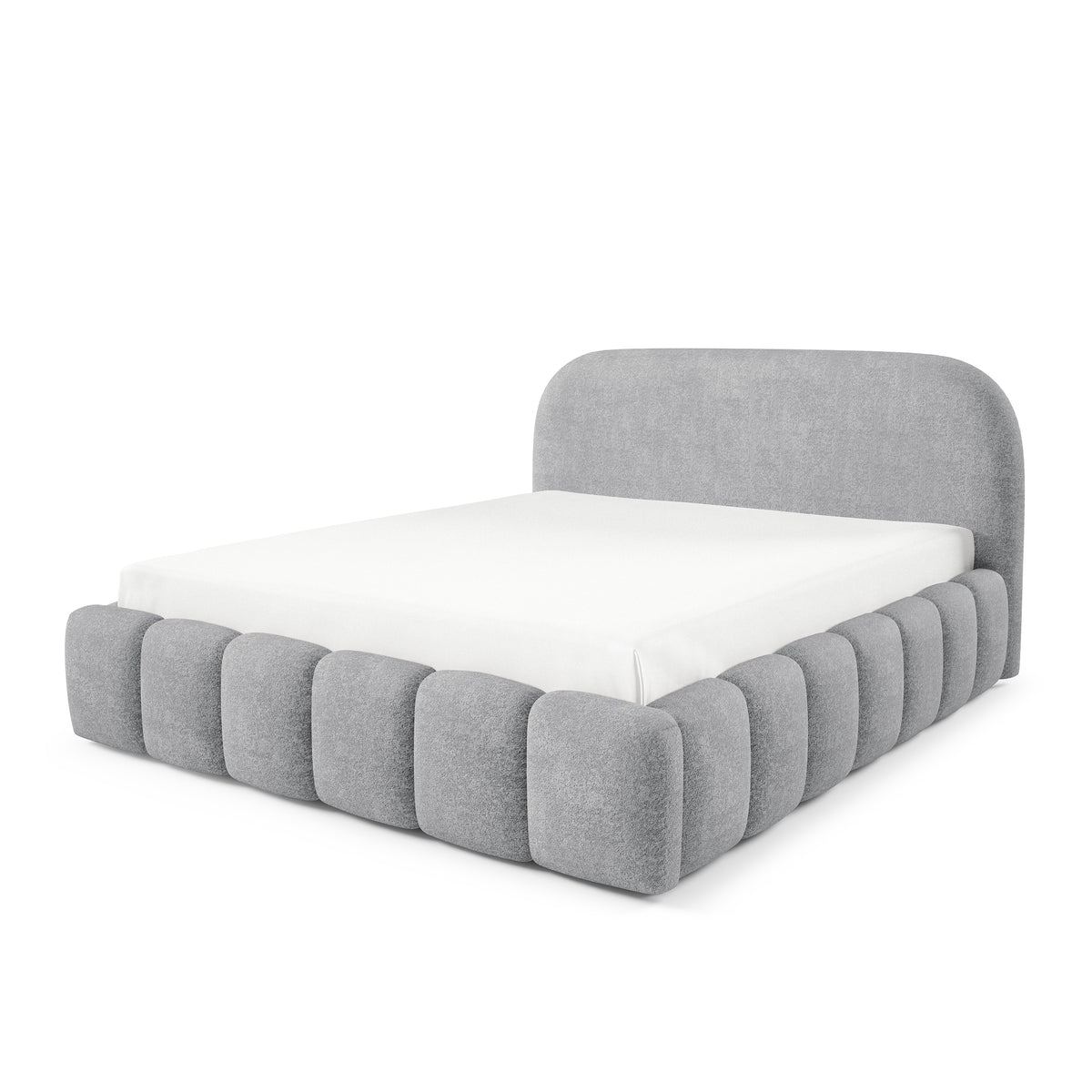 Tegell-polstret seng med opbevaringsrum i modern soft-stil, Monte-stof – billede 10